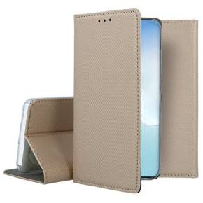 Кожен калъф тефтер и стойка Magnetic FLEXI Book Style за Samsung Galaxy Note 10 Lite N770F златист 